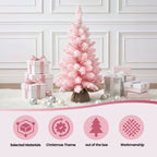 Pink Flocked Mini Christmas Tree, 60 cm Tabletop – Jingle Jollys