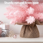 Pink Flocked Mini Christmas Tree, 60 cm Tabletop – Jingle Jollys