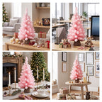 Pink Flocked Mini Christmas Tree, 60 cm Tabletop – Jingle Jollys