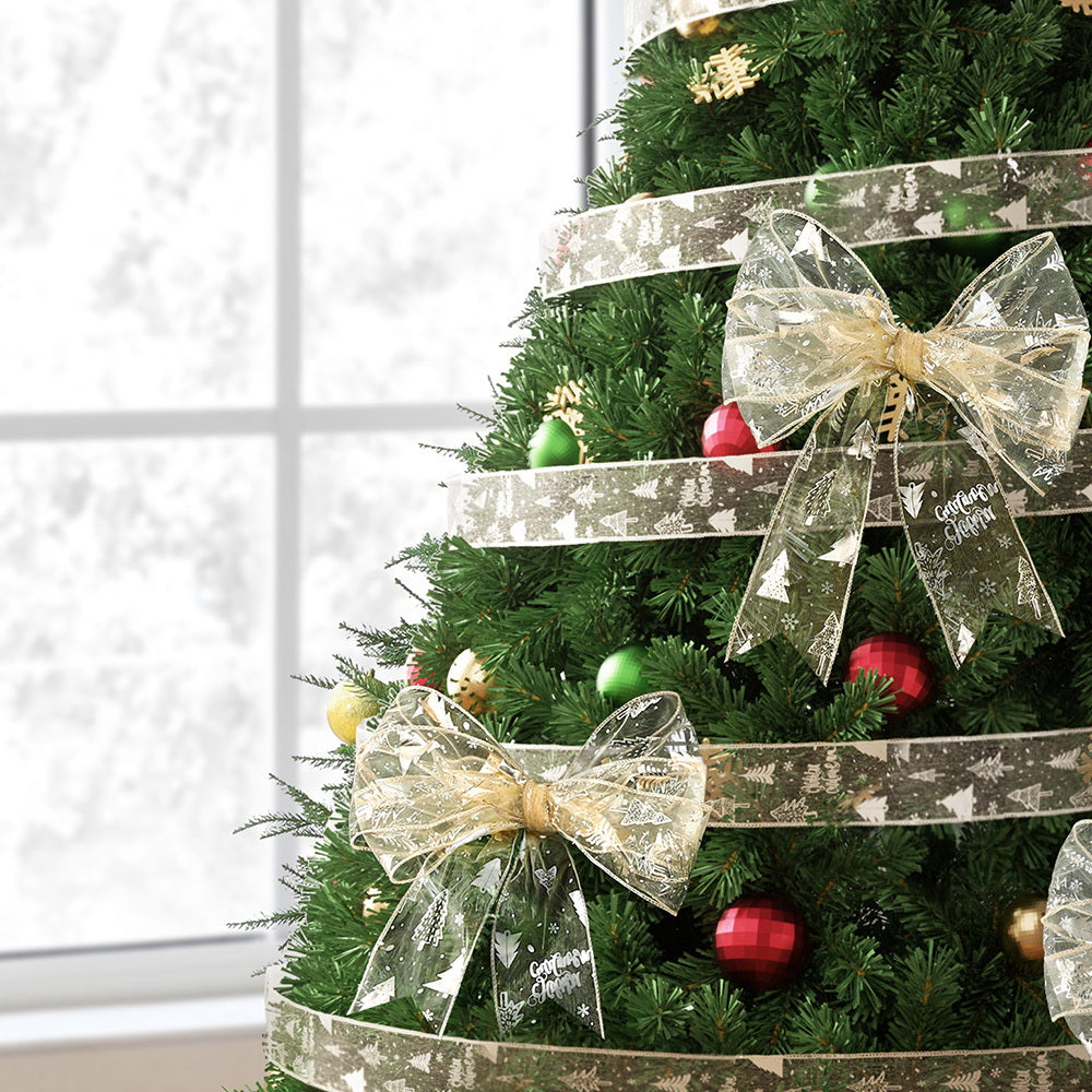 Gold Printed Christmas Ribbon Roll, 20 m – Jingle Jollys