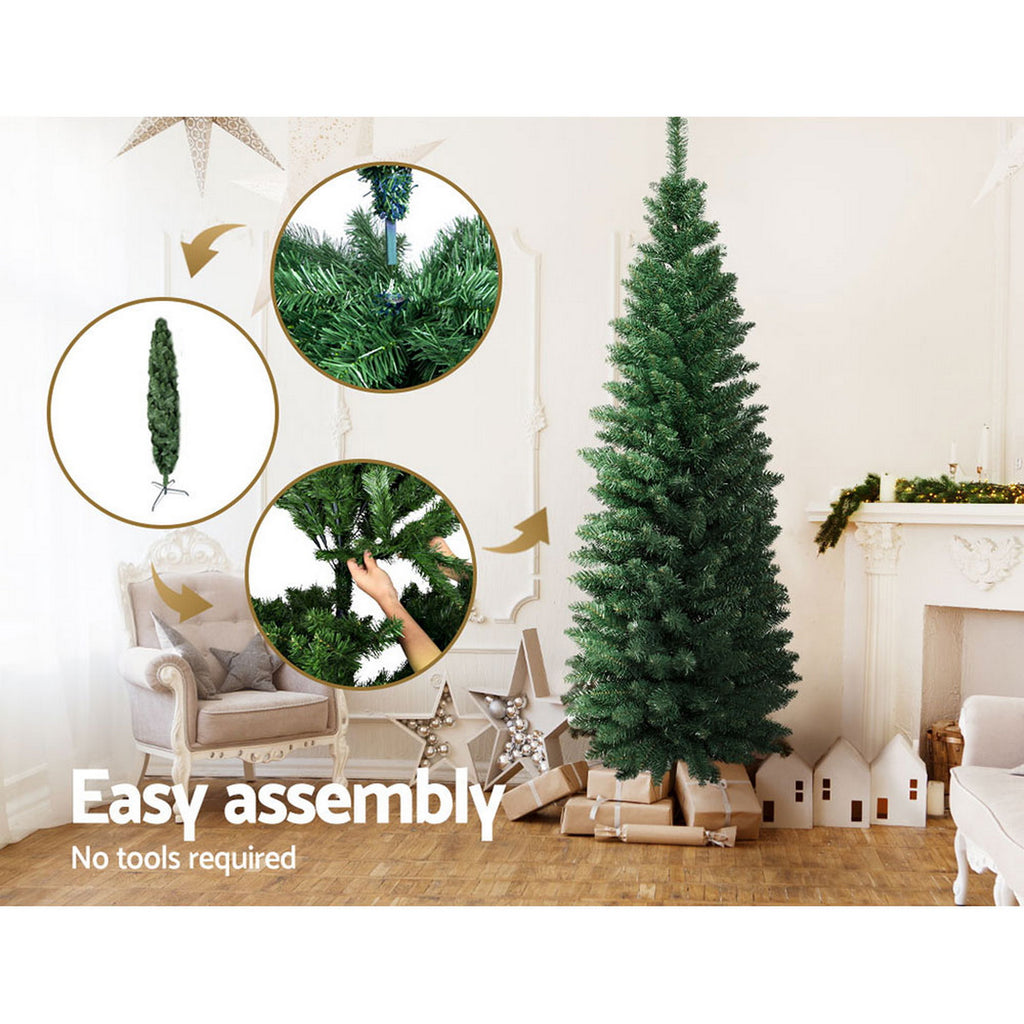 Slim Green Christmas Tree, 1.8 m with 300 Tips – Jingle Jollys
