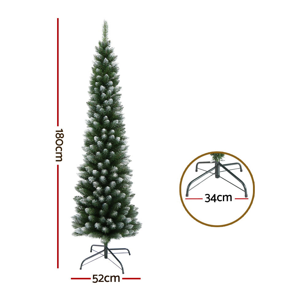 Slim Snowy Christmas Tree, 1.8 m with 300 Tips – Jingle Jollys