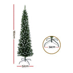 Slim Snowy Christmas Tree, 1.8 m with 300 Tips – Jingle Jollys
