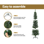 Slim Snowy Christmas Tree, 1.8 m with 300 Tips – Jingle Jollys