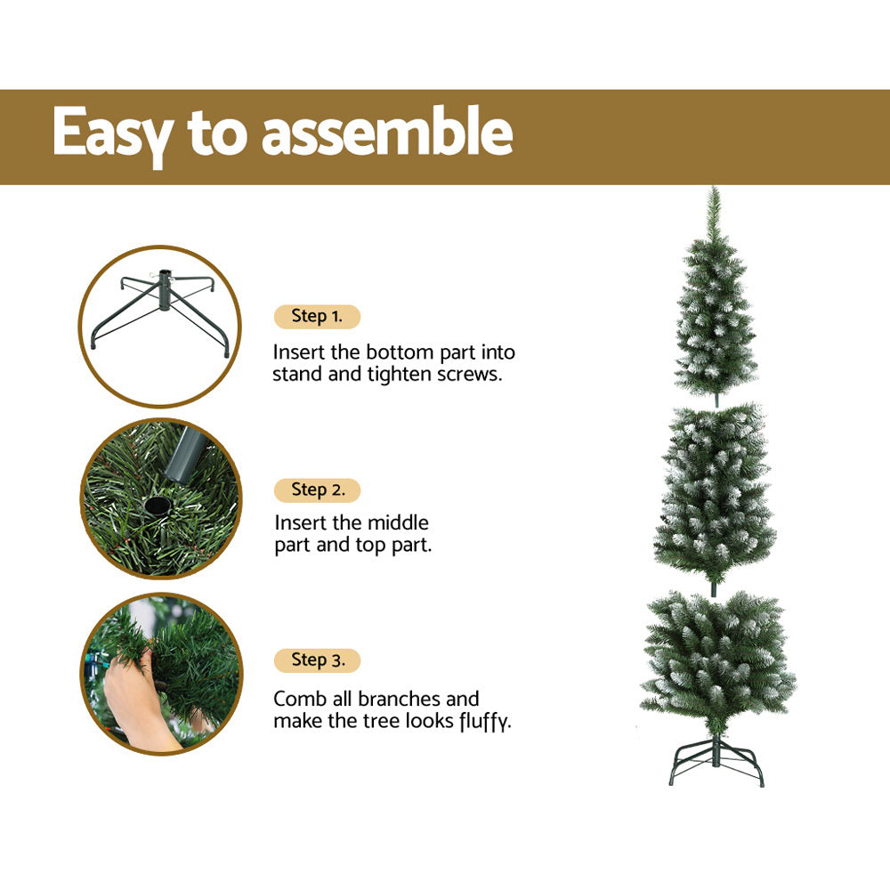 Slim Snowy Christmas Tree, 1.8 m with 300 Tips – Jingle Jollys