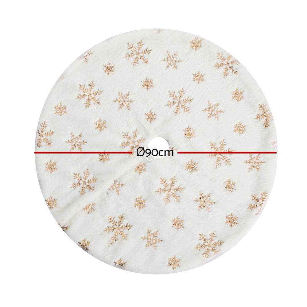 Snowflake Christmas Tree Skirt, 90 cm – Jingle Jollys