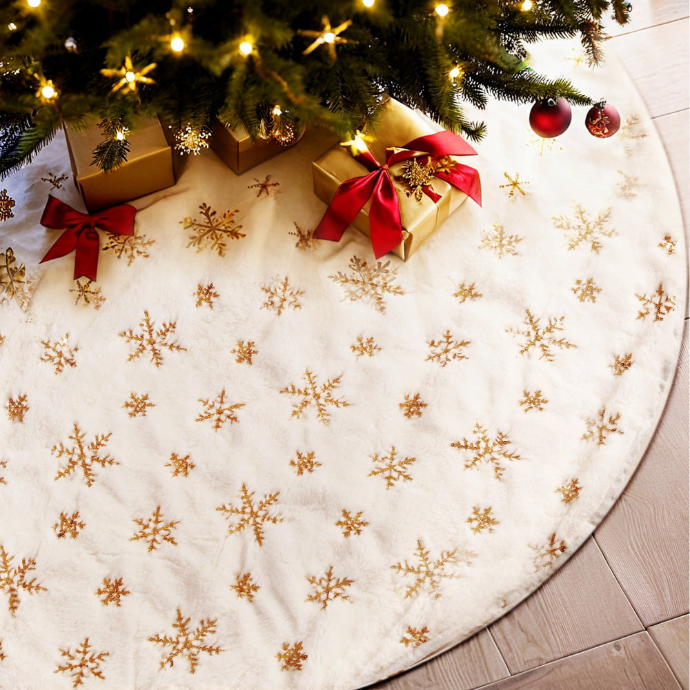Snowflake Christmas Tree Skirt, 90 cm – Jingle Jollys