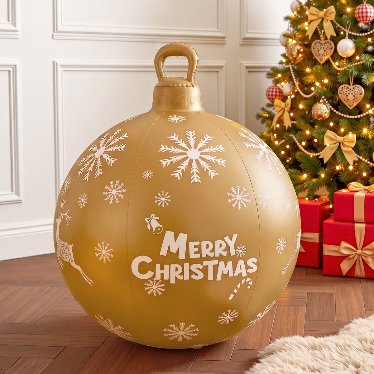 Giant Inflatable Christmas Bauble, 60 cm Outdoor Gold – Jingle Jollys