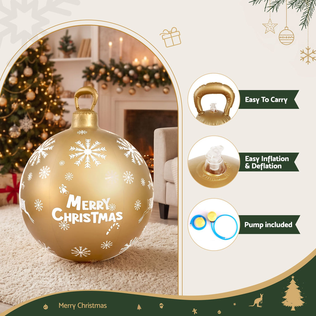Giant Inflatable Christmas Bauble, 60 cm Outdoor Gold – Jingle Jollys