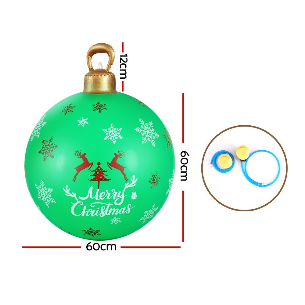 Close-up of green colour on giant inflatable bauble