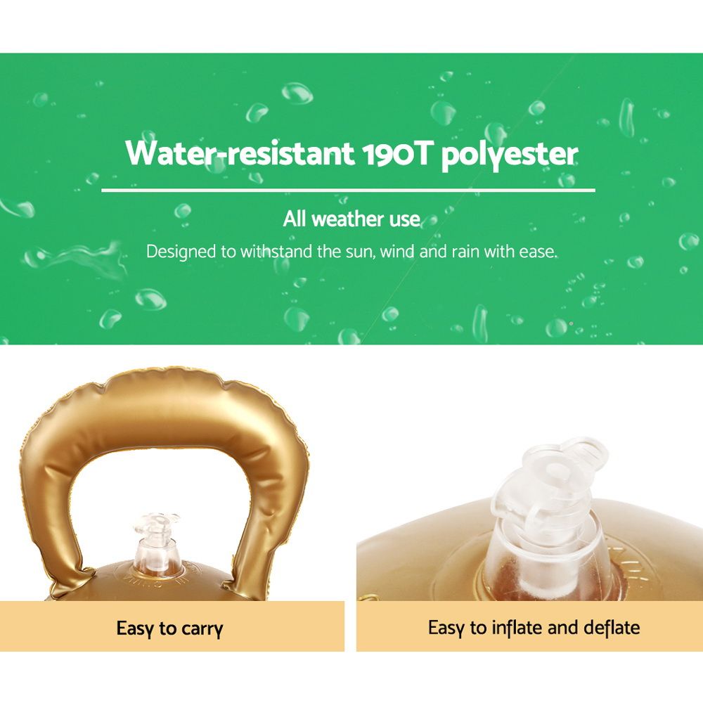 Green inflatable bauble in a Christmas outdoor display