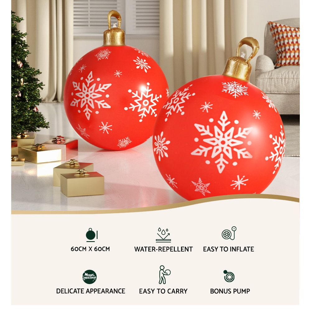 Giant Inflatable Christmas Bauble, 60 cm Outdoor Red – Jingle Jollys