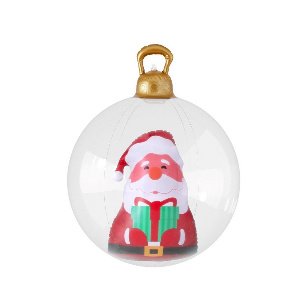 Giant Inflatable Christmas Bauble, 60 cm Clear Santa Design – Jingle Jollys