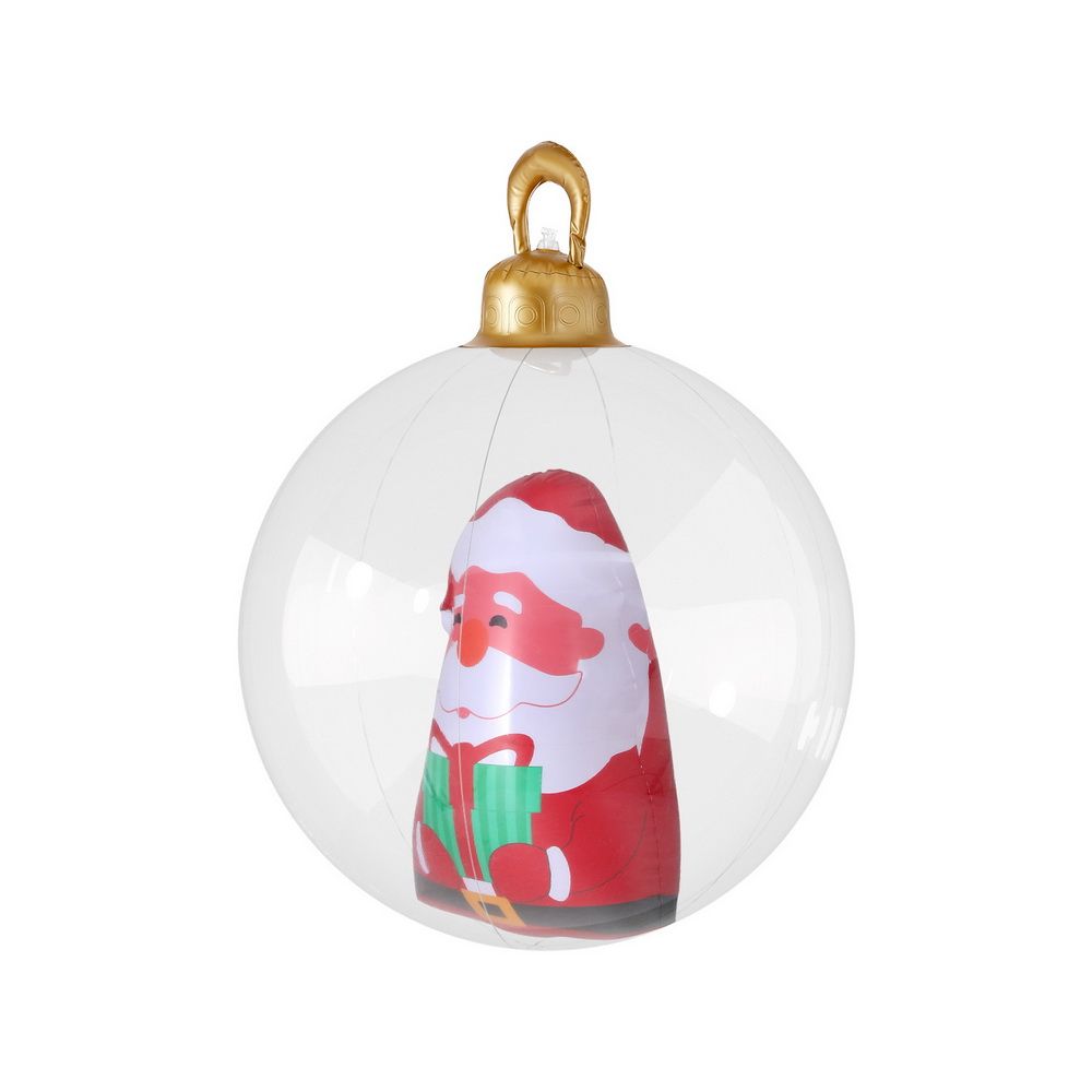 Giant Inflatable Christmas Bauble, 60 cm Clear Santa Design – Jingle Jollys