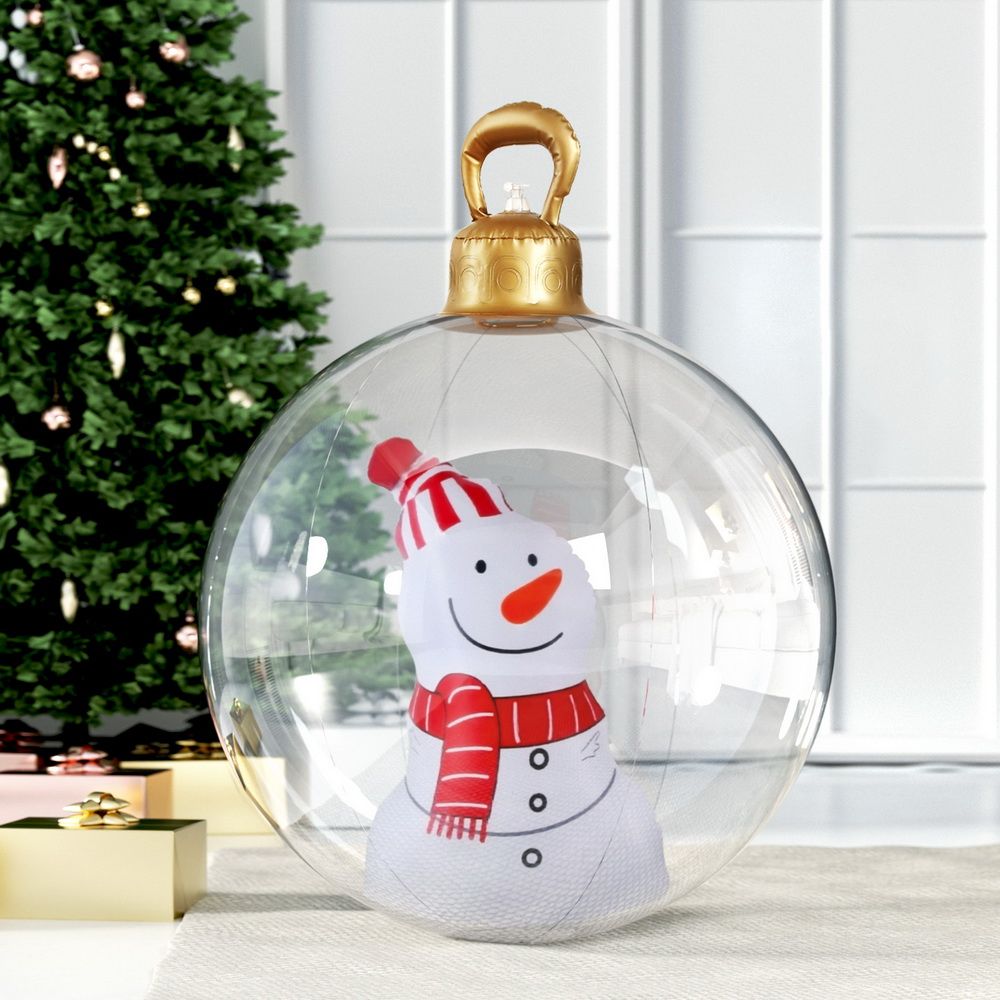 Giant Inflatable Christmas Bauble, 60 cm Snowman Design – Jingle Jollys