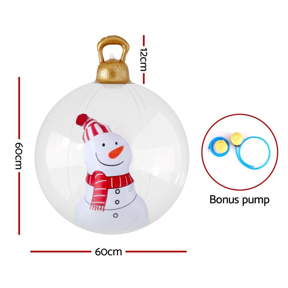 Giant Inflatable Christmas Bauble, 60 cm Snowman Design – Jingle Jollys