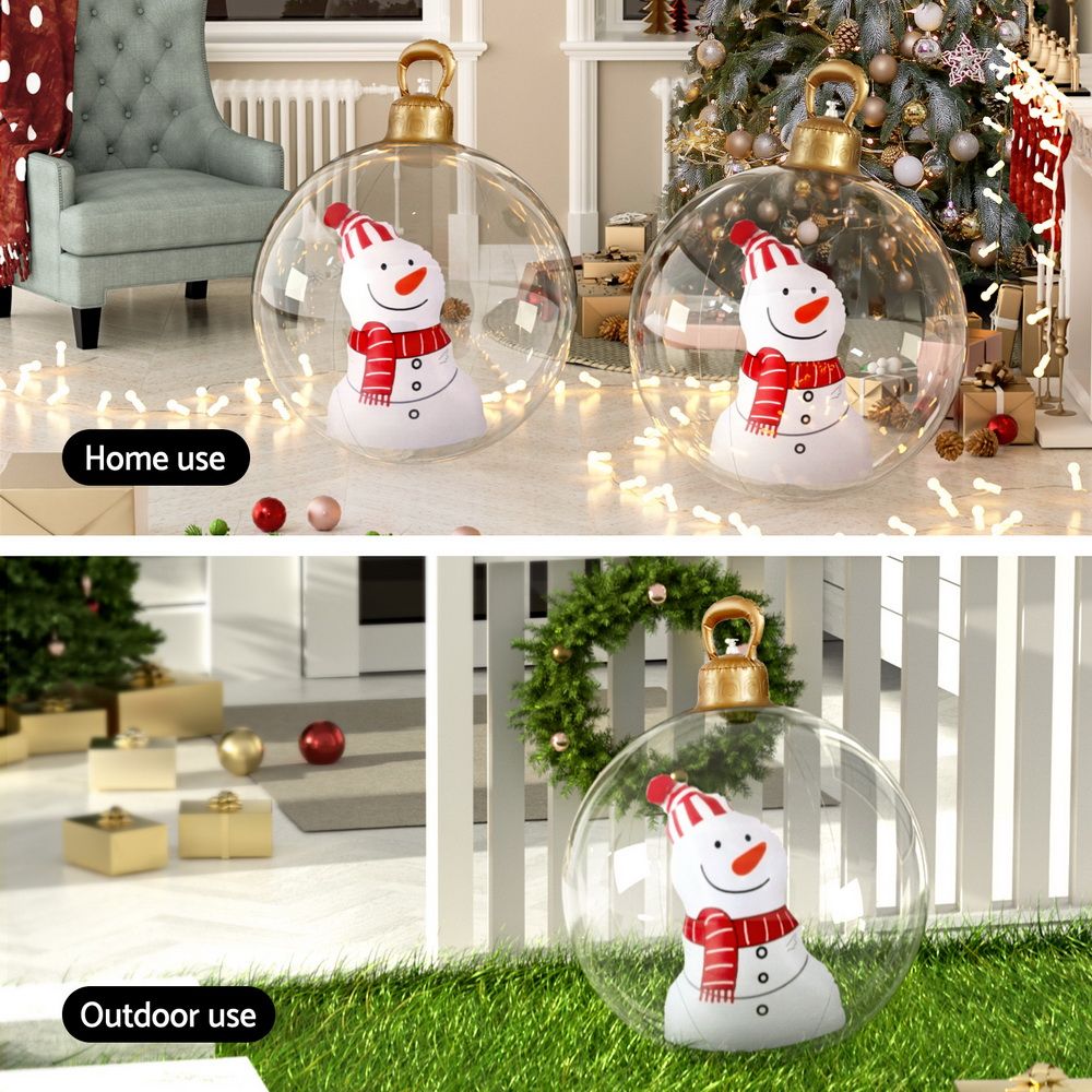 Giant Inflatable Christmas Bauble, 60 cm Snowman Design – Jingle Jollys