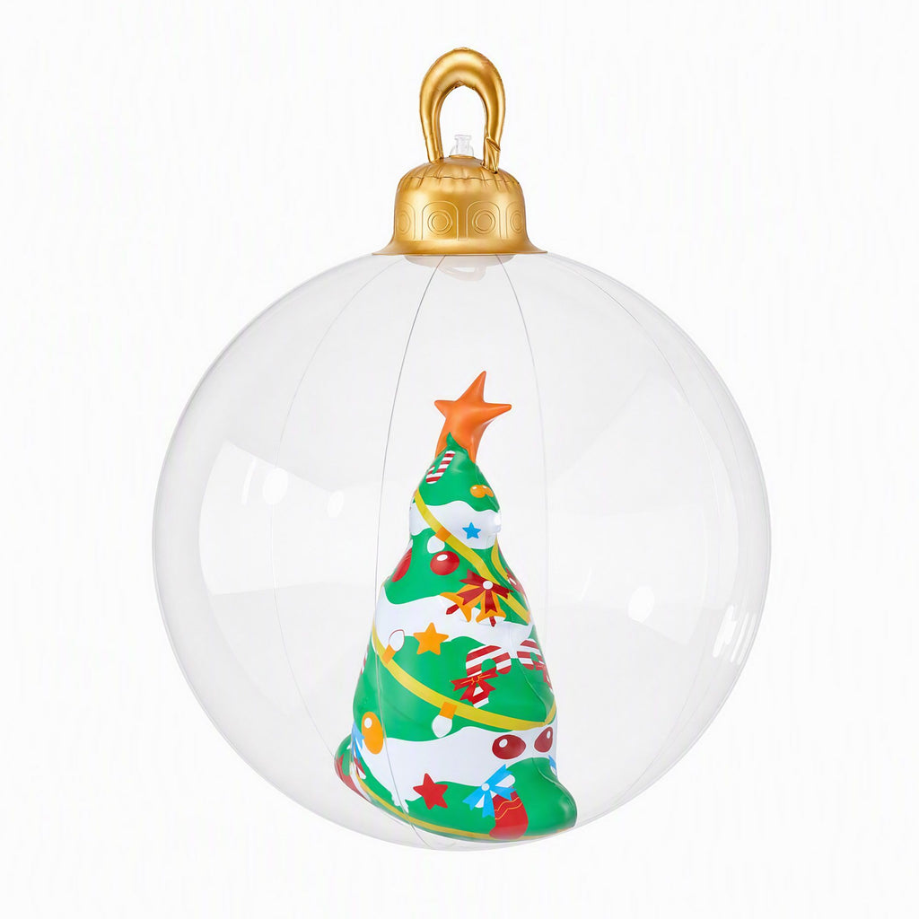 Giant Inflatable Christmas Bauble, 60 cm Clear Tree Design – Jingle Jollys