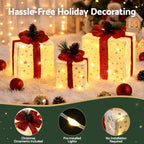 Lighted Christmas Gift Boxes – Set of 3, Jingle Jollys
