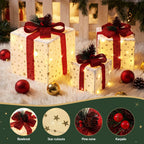Lighted Christmas Gift Boxes – Set of 3, Jingle Jollys
