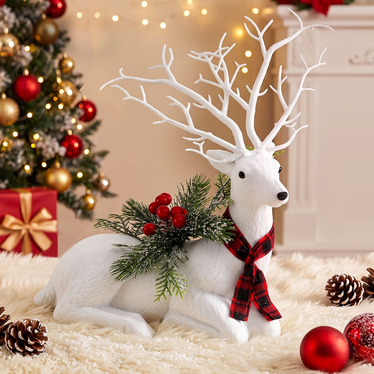 Glitter Christmas Reindeer Ornament, 32 cm – Jingle Jollys