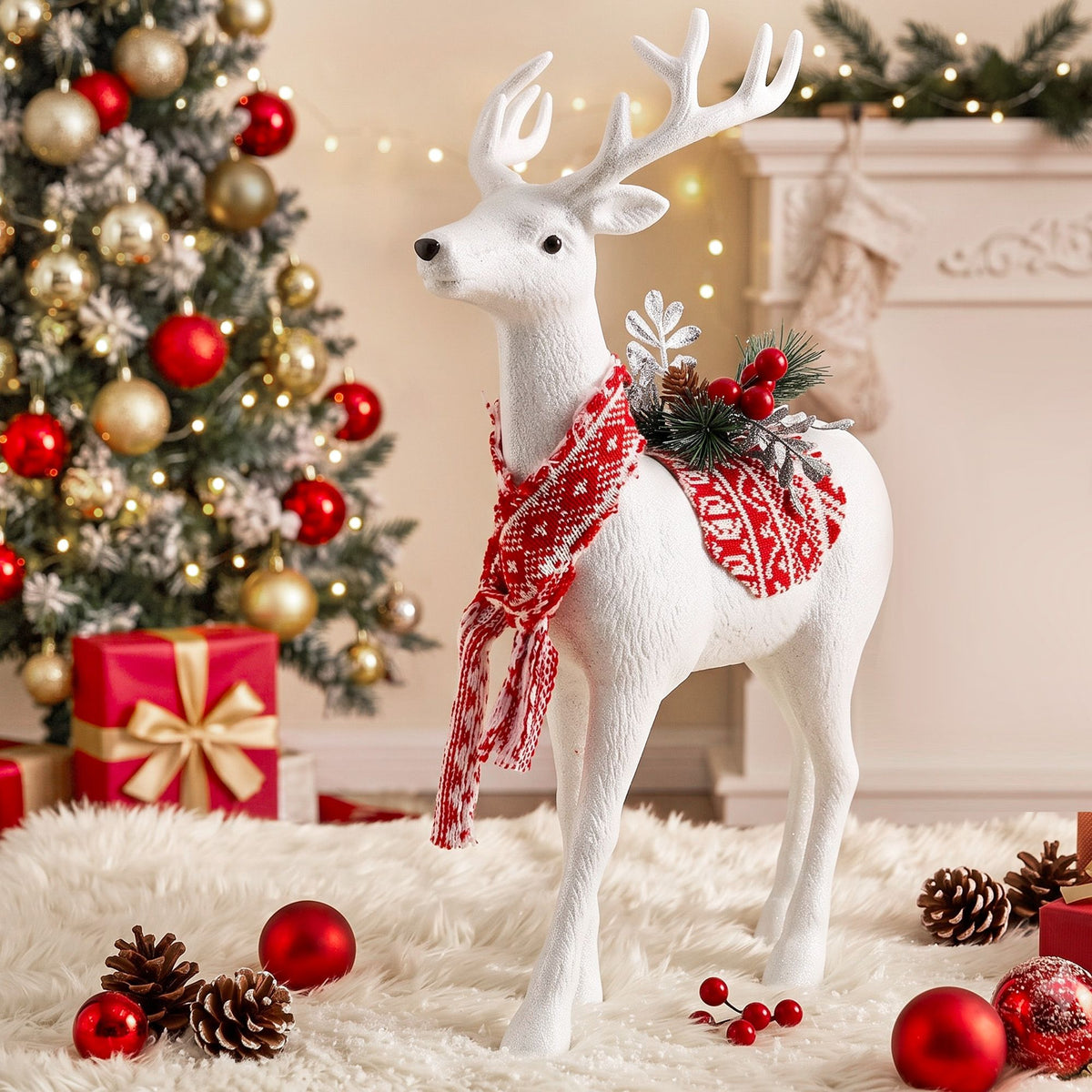 Glitter Christmas Reindeer Ornament, 45 cm – Jingle Jollys