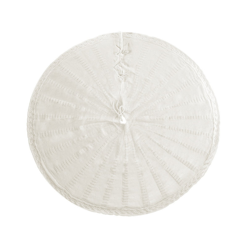 Knitted Christmas Tree Skirt, 120 cm Beige – Jingle Jollys
