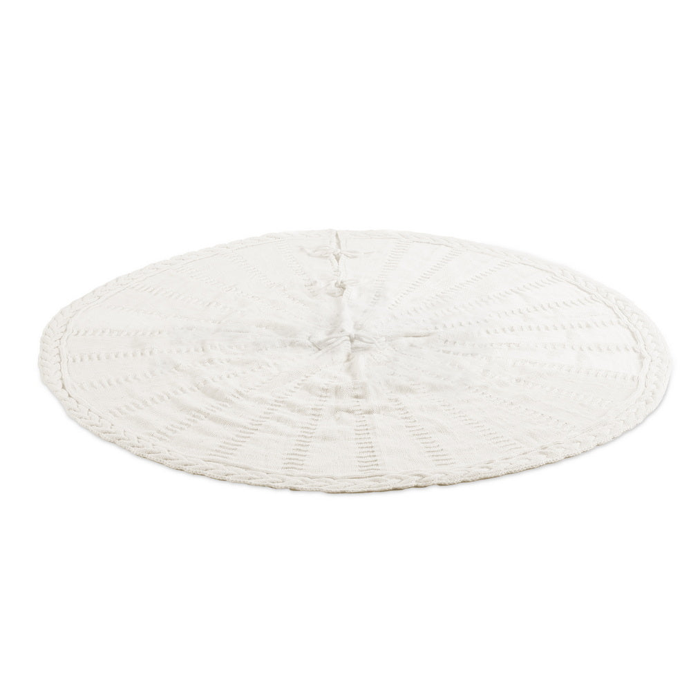 Knitted Christmas Tree Skirt, 120 cm Beige – Jingle Jollys