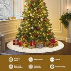 Knitted Christmas Tree Skirt, 120 cm Beige – Jingle Jollys