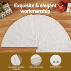 Knitted Christmas Tree Skirt, 120 cm Beige – Jingle Jollys