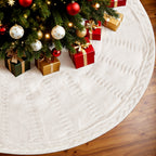 Knitted Christmas Tree Skirt, 90 cm Beige – Jingle Jollys