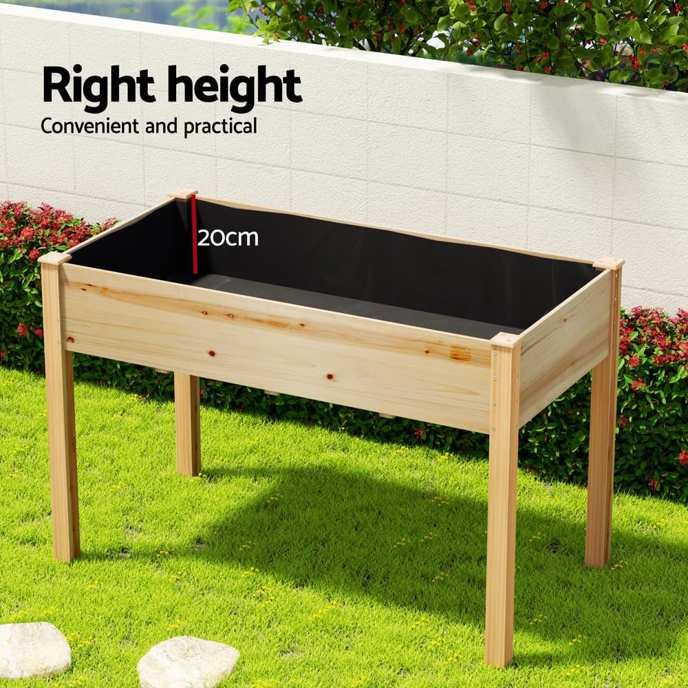 Elevated Raised Garden Bed Wooden Planter 120X60X80Cm
