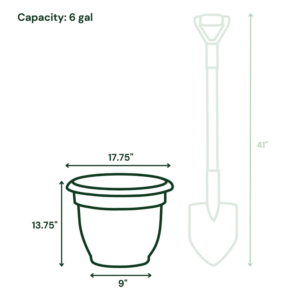 40cm self-watering planter in charcoal – view 2