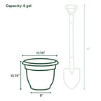 40cm self-watering planter in charcoal – view 2