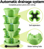 5 tier vertical stackable planter with wheels – view 7